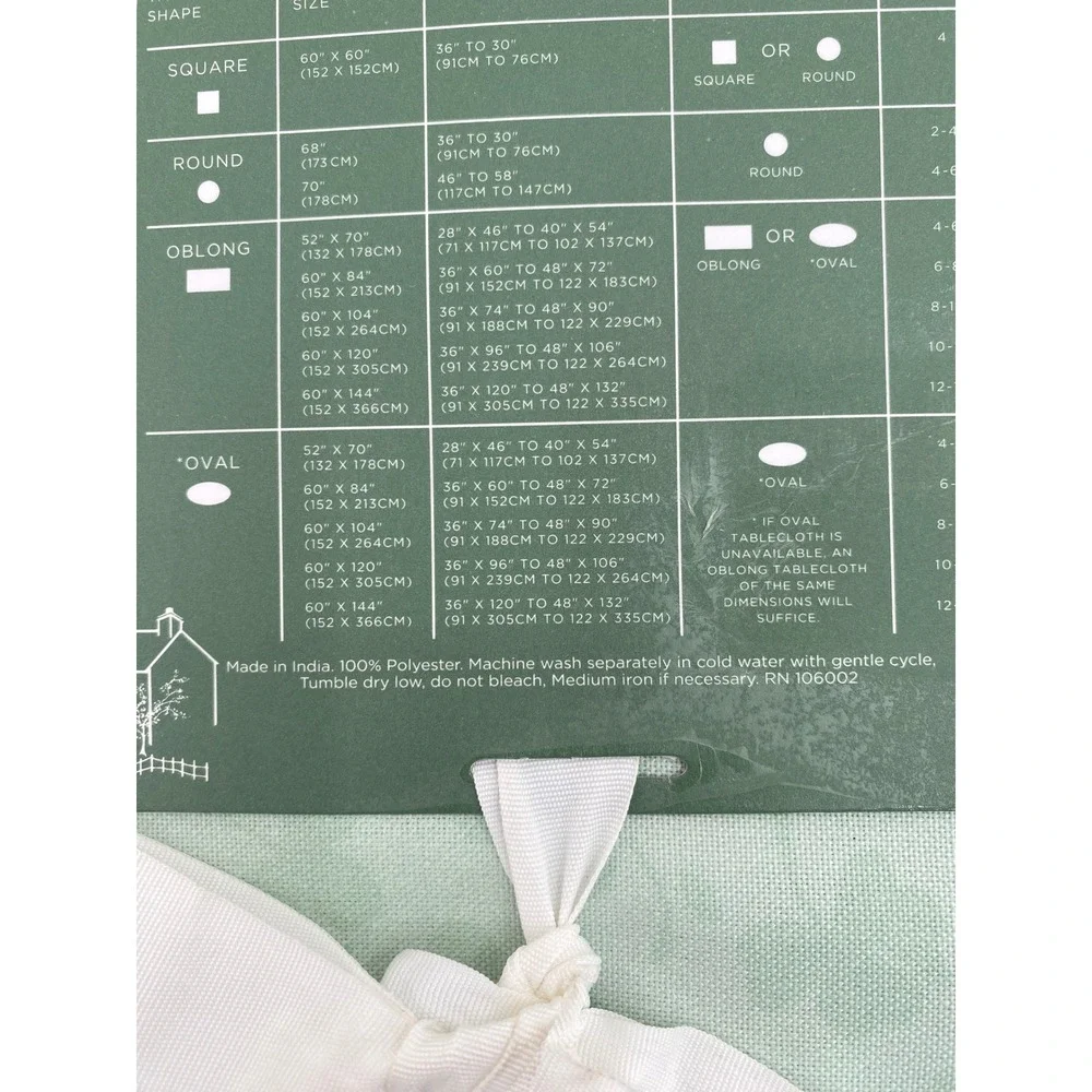 Rachel Ashwell Tablecloth 60x84 Green Shamrock Floral Oblong Farmhouse Festive